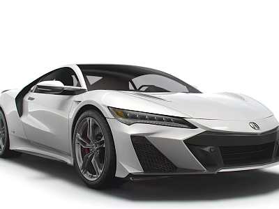 White Sports Car With Sleek Aerodynamic Body Modern Sporty Exterior And LED Headlights 3d model