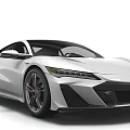 White Sports Car With Sleek Aerodynamic Body Modern Sporty Exterior And LED Headlights