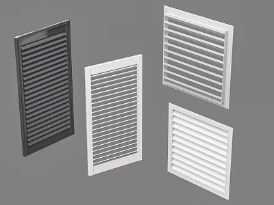 Modern Black And White Venetian Blinds With Various Louver Designs For Home Windows 3d model