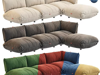 Modern Upholstered Sectional Sofa With Various Colors Modular Design For Living Room 3d model