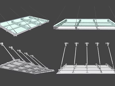 Outdoor Awning Structural Design With Frame Components And Support System 3d model