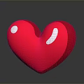 Shiny Red Heart Shaped Decorative Household Item For Daily Life Use