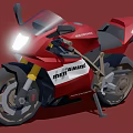 Red Sporty Motorcycle with Bright Headlight Black Seat Yellow Forks and NERODIN Logo