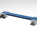 Industrial Conveyor Belt Equipment With Blue Conveyor Surface And Metal Support Frames