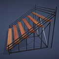 Sturdy Sports Bleachers With Metal Frame And Wooden Steps For Sports Venues