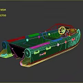 Green Rigid Inflatable Boat With Seats And Cockpit For Water Transport