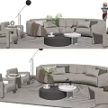 Modern sofa coffee table combination 3d model
