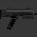 Modern Tactical Weapon with Rail System and Black Military Design Features 3d model
