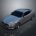 Two Door Silver Sports Car With Sleek Design Shiny Exterior And Alloy Wheels
