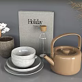 Modern Kitchen Shelves With Wooden Cutting Boards Glass Jars Metal Containers And Ceramic Bowls