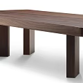 Modern Walnut Wooden Coffee Table With Simple Design And Four Legs 3d model