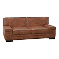Brown Leather Two Seater Sofa With Modern Design Comfortable Armrests And Stable Structure 3d model