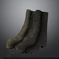 Rugged Work Boots In Brown And Gray With Thick Sole And Laces