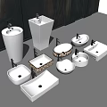Wash Basins in Various Modern Styles for Bathroom Interior Design 3d model