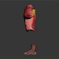Red Boxing Gloves Shorts With Yellow Belt And Red Boxing Boots Sports Gear