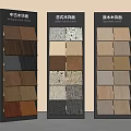 Wood And Stone Finish Samples For Interior Design Display Racks 3d model