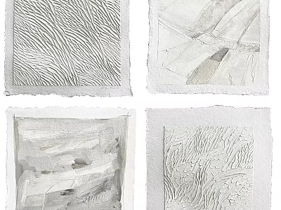 Minimalist Abstract Wall Decor With Textured White Gray Patterns And Modern Design 3d model