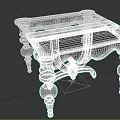 Wooden Dining Table With Ornate Carved Details And Classic Leg Design