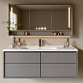 Modern Bathroom Cabinet Bathroom Counter Basin Bathroom Ornaments Mirror Cabinet Sink 3d model