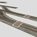 Train Moving On Cross Railway Tracks With Wooden Sleepers And Gray Ground