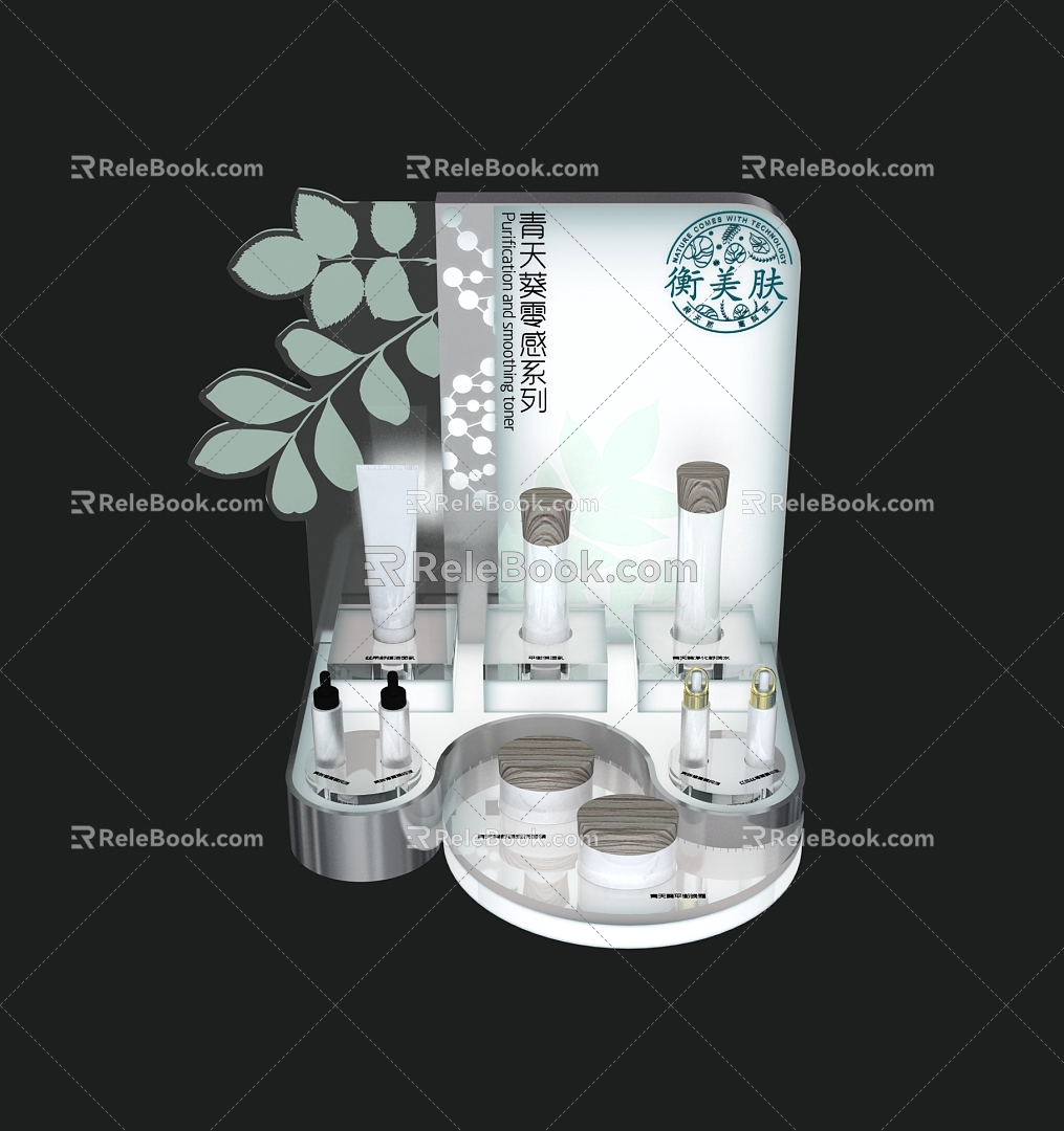 Cosmetic Rack Skin Care Rack Cosmetic Organic Rack Acrylic Rack Acrylic Cosmetic Rack Rack 3d model