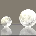 Moon Shaped Floor Lamps In Two Sizes With Reflections On Light Background 3d model