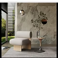 Modern Single Sofa Fabric Casual Recliner 3d model