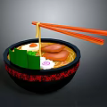 Commercial Kitchen Equipment For Ramen Making With Bowl Chopsticks And Ingredients