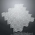 White Spiral Hexagonal Geometric Abstract Pattern On Dark Background Decorative Design 3d model