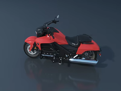 Red Motorcycle With Black Seat Shiny Body And Modern Design Elements 3d model