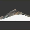 3D Landscape Model of Mountain with Snow Peak and Colorful Terrain Texture