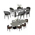 Dining table chair combination 3d model