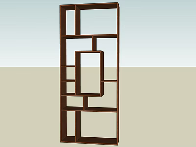 Modern Wooden Bookshelf With Geometric Open Shelves For Stylish Home Office Storage 3d model