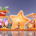 Modern commercial street interactive clock-in to take photos of beautiful Chen commercial landscape device sketch guide device 3d model