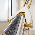 White And Yellow Floor Cleaning Mop With Squeeze Function For Daily Household Use