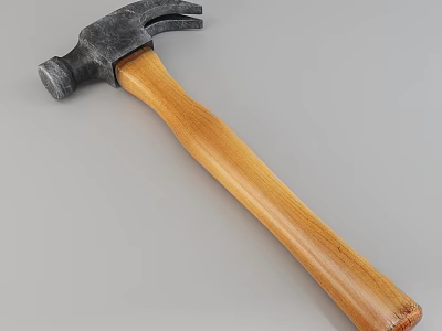 Classic Metal Head Hammer With Wooden Handle Durable Hardware Tool For DIY Projects 3d model