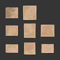 Brown Square Paving Stones With Textured Surface For Outdoor Use 3d model