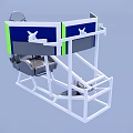 Computer Racing Simulator With Steering Wheel Multiple Screens Metal Frame And Seat 3d model