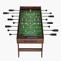 Wooden Foosball Table Design With Colorful Player Figures For Home Game Room Entertainment