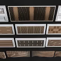 Modern Ceiling Design Featuring Various Wooden Striped Grid and Patterned Styles 3d model