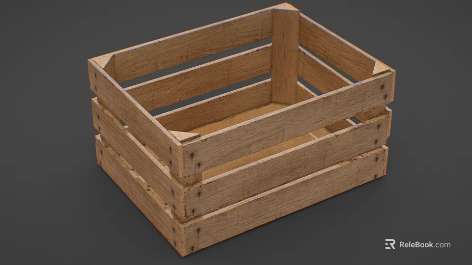 Industrial Wooden Crate Storage Equipment With Sturdy Slats And Transport Design 3d model 