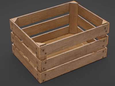 Industrial Wooden Crate Storage Equipment With Sturdy Slats And Transport Design 3d model