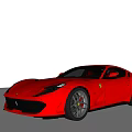 Red Ferrari Sports Car With Sleek Exterior Design And Alloy Wheels