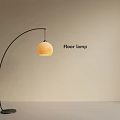 Modern Arched Floor Lamp With Yellow Lampshade For Minimalist Indoor Decor