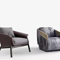 Contemporary Accent Chair Designs With Brown Upholstery Gray Pillow And Patterned Fabric Wooden Legs
