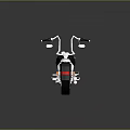 Classic Black And White Cruiser Motorcycle With Chrome Parts White Seat And Shiny Reflection