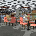 Traditional Japanese Restaurant Interior With Wooden Partitions Dining Tables And Seating Area