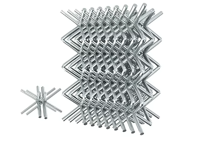 Industrial Stainless Steel Woven Mesh Structure With Small Connector Parts 3d model