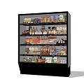 Commercial Refrigerator Freezer Display with Multi-tiered Shelves for Various Packaged Foods