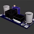 Electronic Circuit Board With Black Transformer Silver Capacitors And Purple Component 3d model
